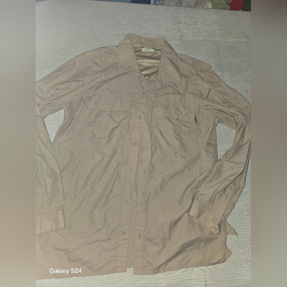 Men's Tan Button-Up Shirt XL Kathmandu Outdoor